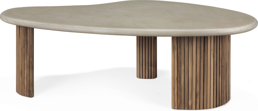 Boomerang outdoor coffee table large - Utendørs sofabord - Beige - Tre