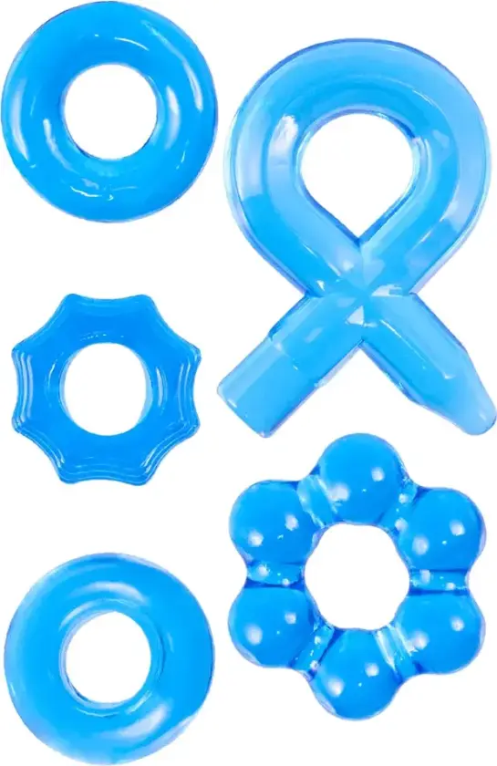 Hardcore Powerful Cock-Ring Set Blue