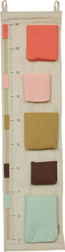 Saga Målestokk Oppbevaring, Rosa - På Veggen - Bomull