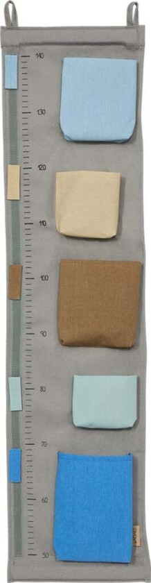 Saga Målestokk Oppbevaring, Blå - På Veggen - Bomull