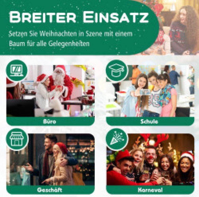 180cm blyant juletre kunstig juletre med 392 grønne grenspisser