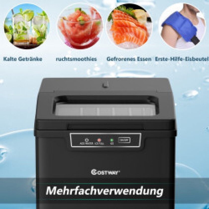 Isbitmaskin isbitmaskin inkludert isbitskje 1,85 L vanntank 35 x 25 x 29,5 cm svart