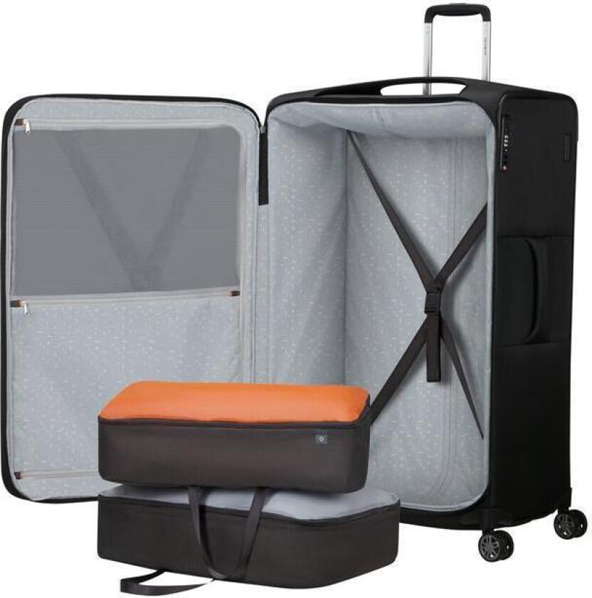 Re-Lite myk Utvidbar koffert med 4 hjul 83 cm Svart