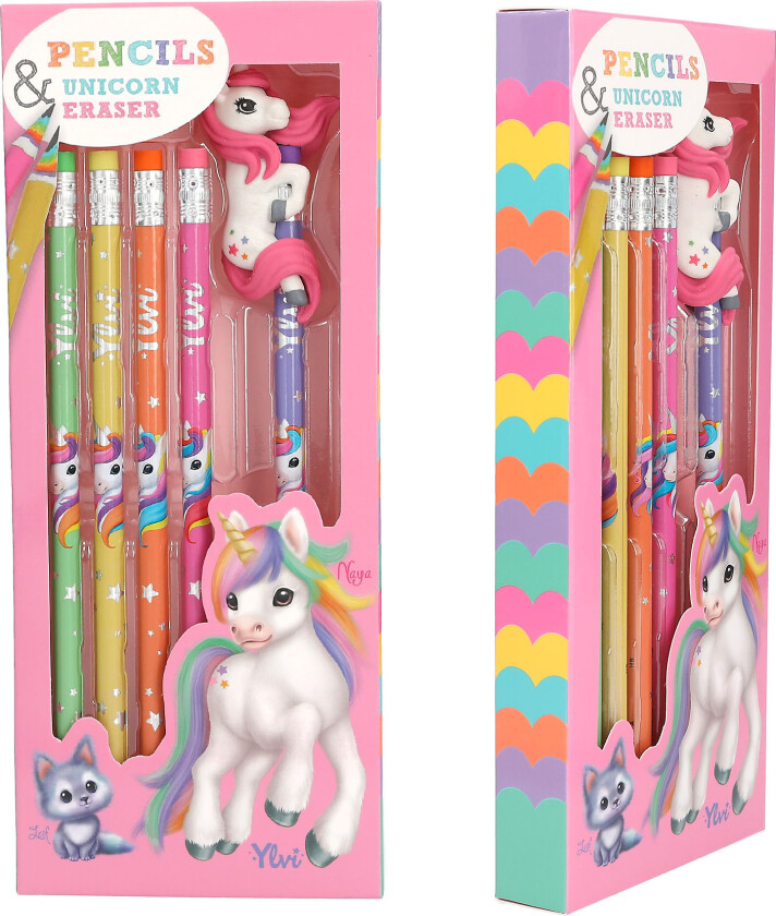 Bilde av Blyantsett med viskelær - Rainbow