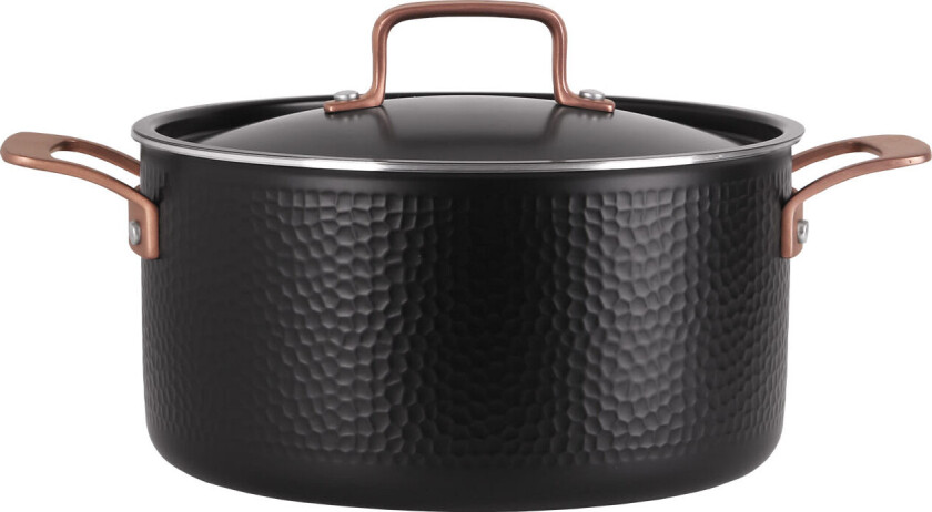 Gryte med lokk 24 cm / 5,65 liter - Svart