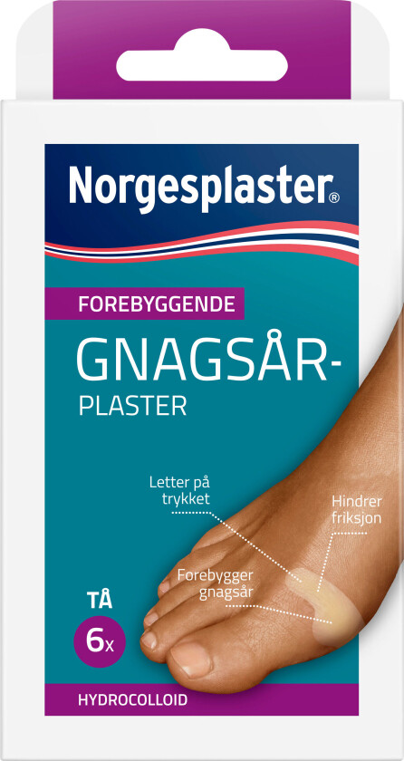 Forebyggende Gnagsårplaster Tå, 6 stk.