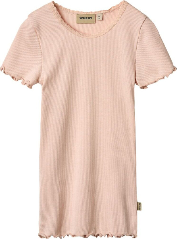 Katie Ribbestrikket T-skjorte Powder | Rosa | 116 cm