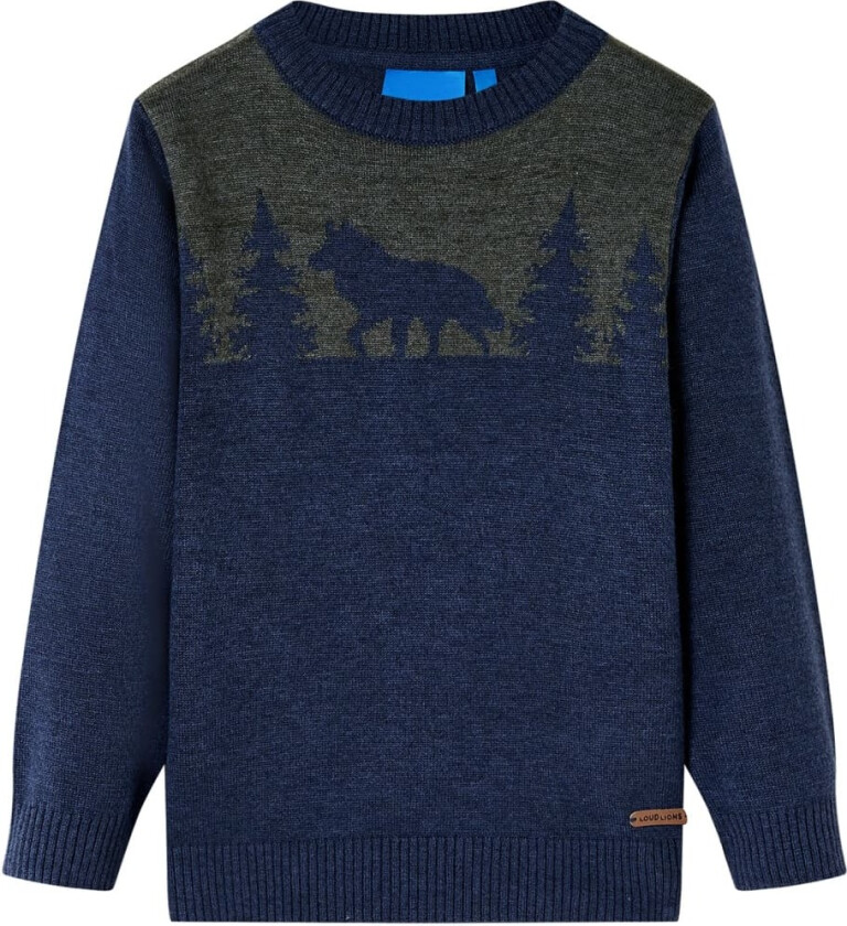 Barnegenser strikket marineblå 116