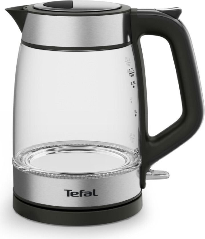 Glass Kettle Ki605830, 1,7 L, 2200 W, Sort, Sølv, Gjennomsiktig, Glass, Vannivåindikator, Trådløs