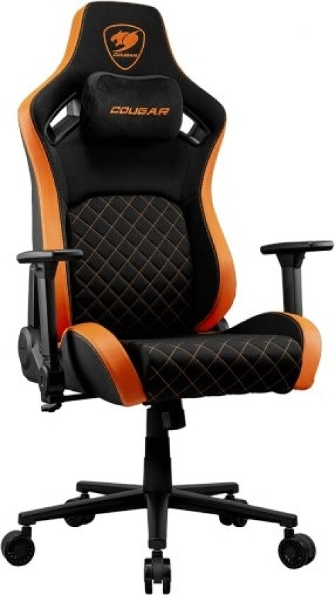 Cougar Gaming Chair Defensor F / Fabric / Push/Back Lumbar Support / 4D Folding Armrest / Support For 160Kg / Black-Orange