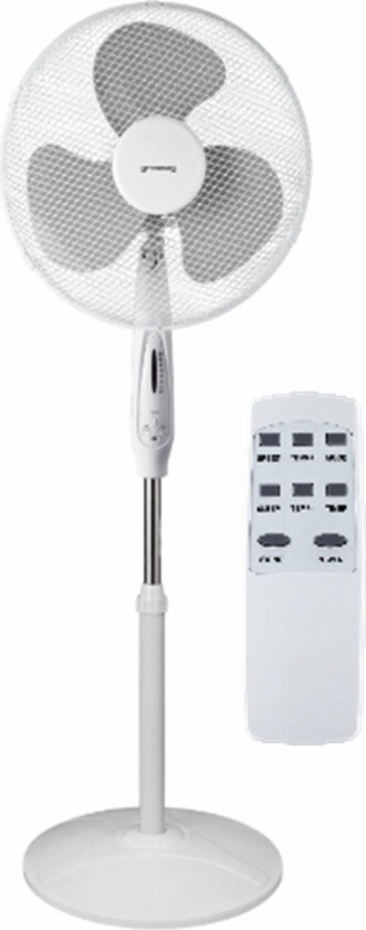 Floor Fan White + Remote Control 40Cm Wheel Base