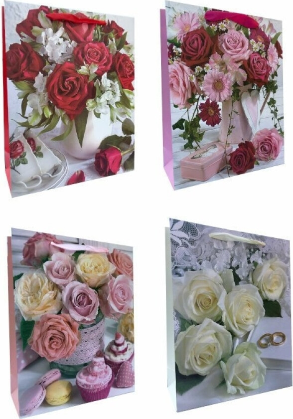 Ju-Piter Gavepose Roser 060C 18X23x10cm P12, Pris For 1 Stk.