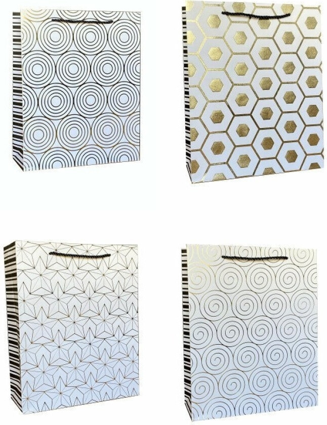 Ju-Piter Metallisert Dekorativ Gavepose 26X32x10cm 958B P12 Blandingspris For 1 Stk.