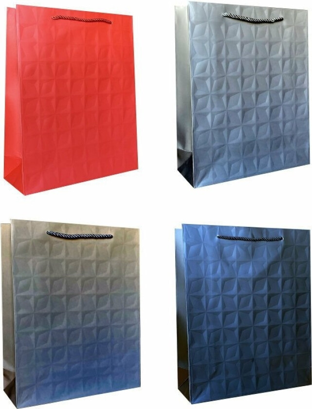 Ju-Piter Ensfarget Gavepose Med Preging 950B 26X32x10cm P12 Blandingspris For 1 Stk.