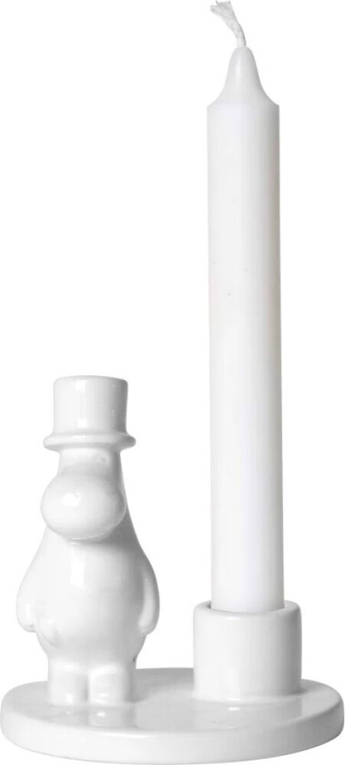 Mummipappa lysestake keramikk Hvit