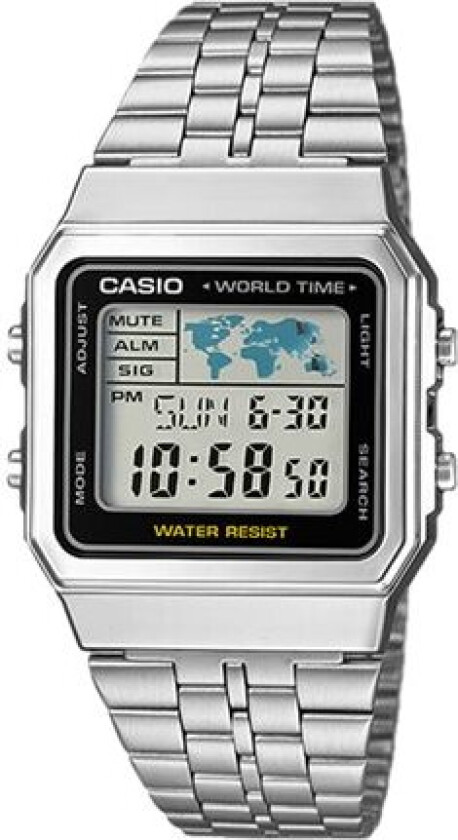 A500wea-1Ef - Armbåndsur - Digital - Stainless Steel, Harpiks