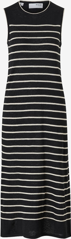 Kjole slfEsther SL Knit Contrast Dress - Svart
