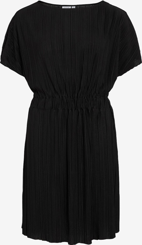 Kjole viPlis S/S Short Dress - Svart