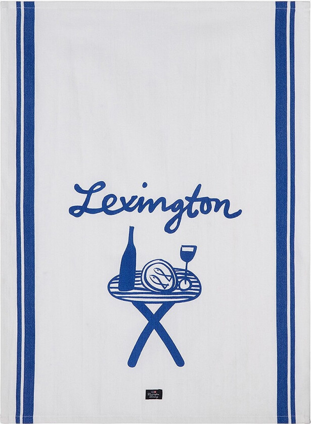 Kjøkkenhåndkle, trykt bomullstwill - Blå