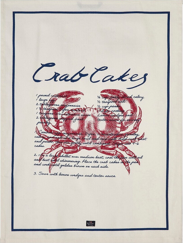 Kjøkkenhåndkle Crab Cakes Cotton Twill - Blå