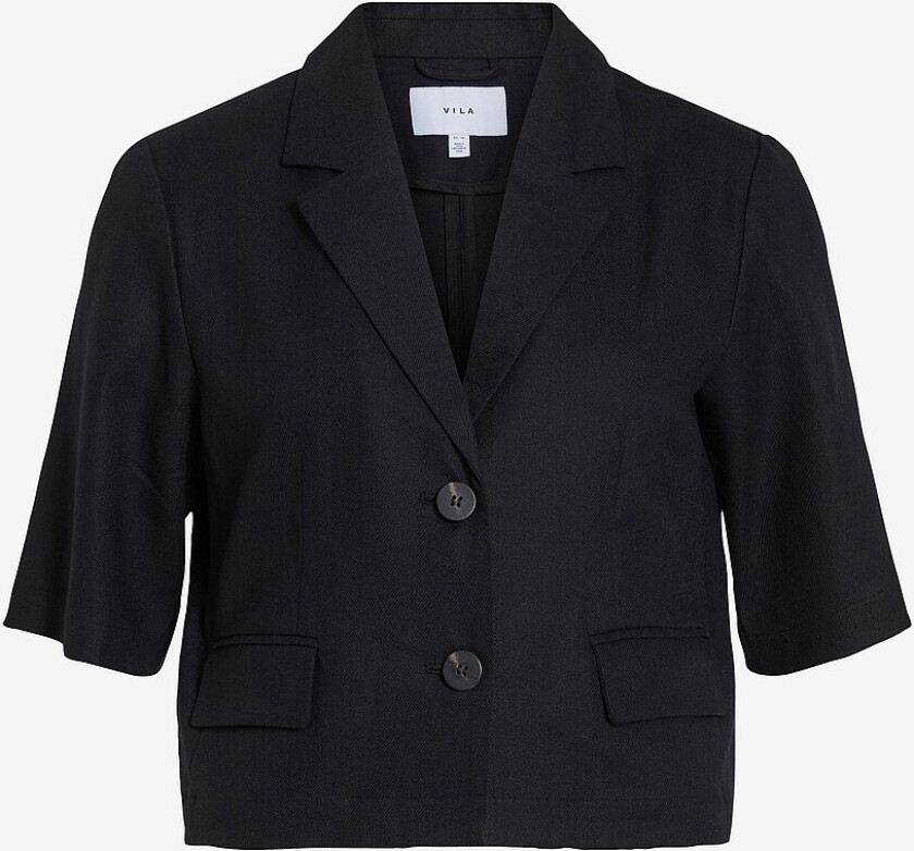 Topp viPockey 2/4 Sleeve Cropped Blazer - Svart