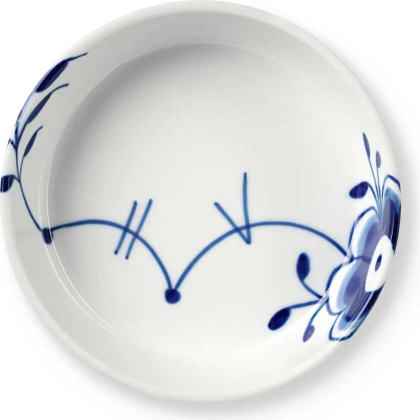 Blue Fluted Mega fat Ø12,5 cm Hvit-blå