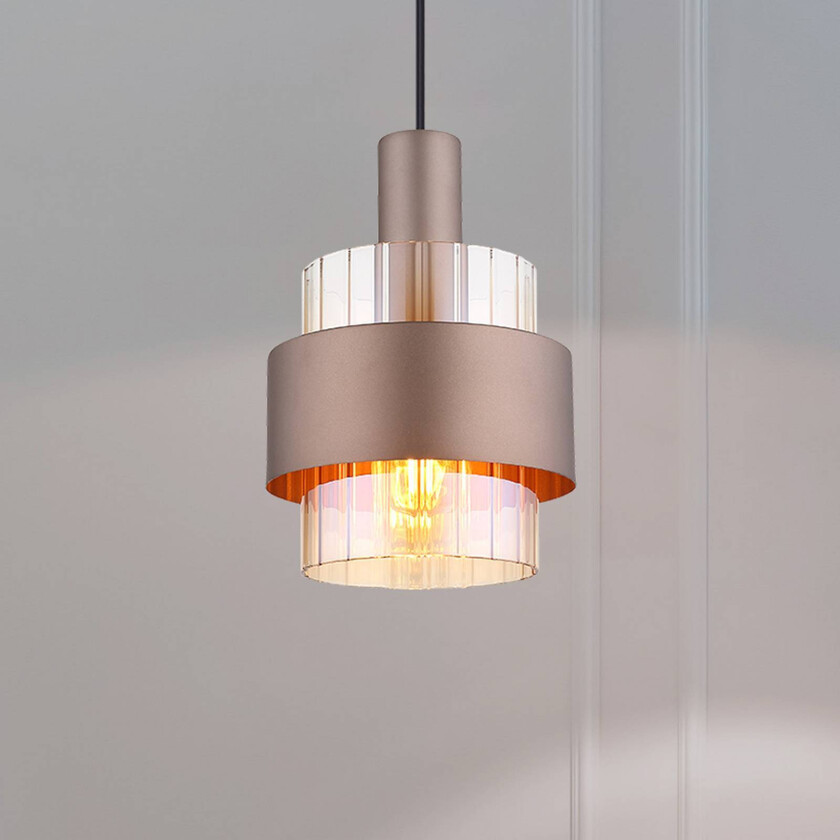 Milley hengelampe, Ø 19 cm, bronsefarget, metall