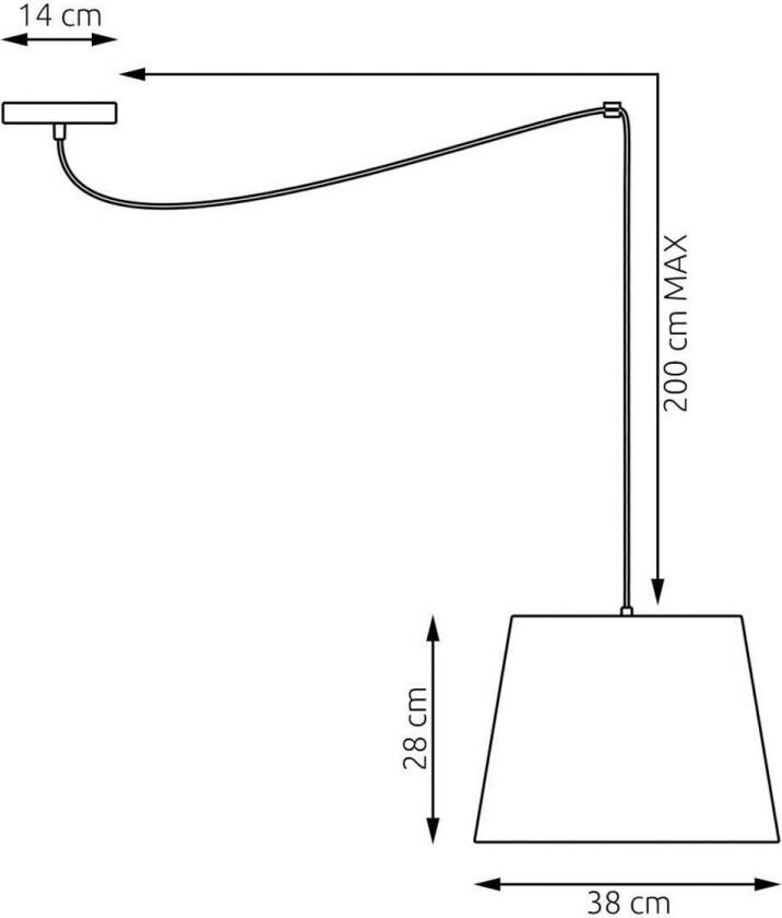 Ascot pendellampe, Ø 38 cm, grå, stoff, desentralisert