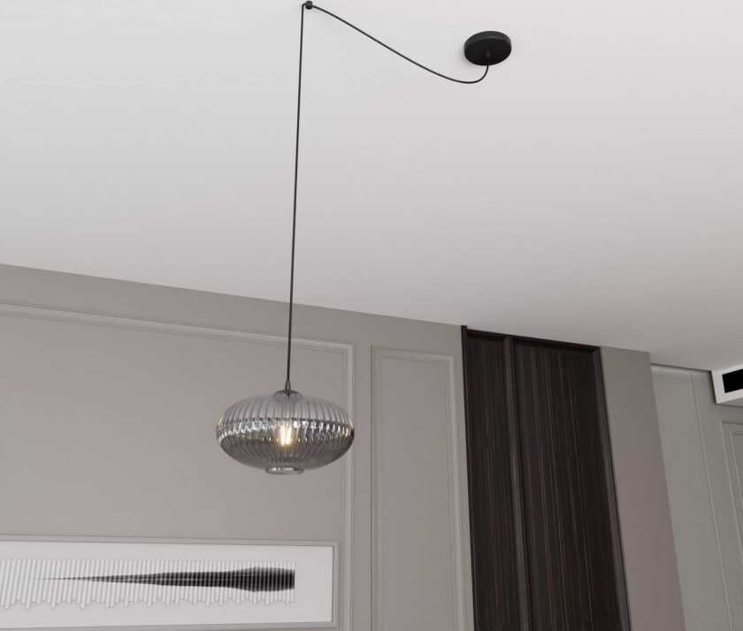 Hengelampe Origo, Ø 30 cm, røykgrå/svart, desentralisert