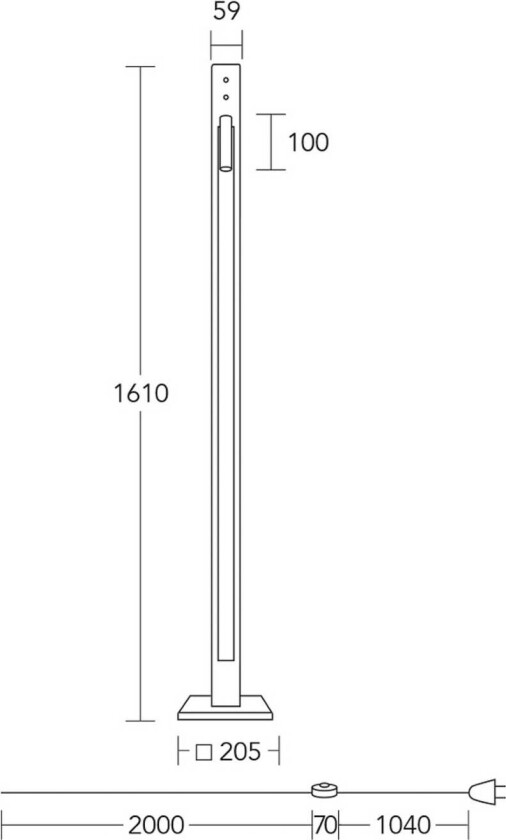 LED-gulvlampe Karl G, tre/granitt, leselampe