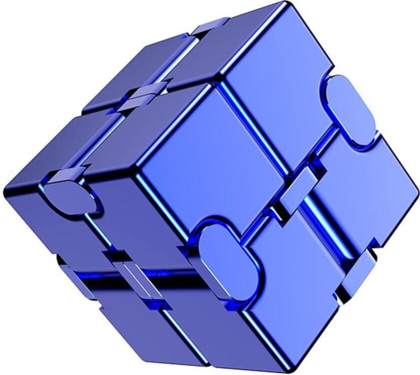 Fidget Spinner Relaxation Infinite Cube Metal Flip Cube Blå