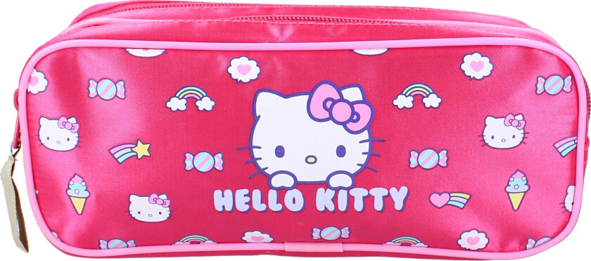 Dobbeltpennal Follow The Rainbow, Rosa - Pennal - Polyester