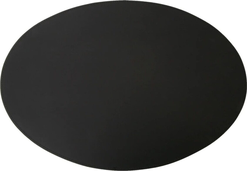 spisebrikke skinn oval 47x34 cm Svart