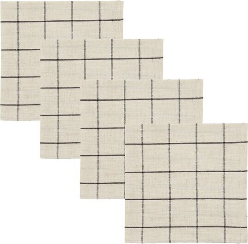 Join servietter 40x40 cm 4 stk svart/off-white