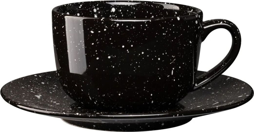 Freckle kopp med skål 26 cl Svart