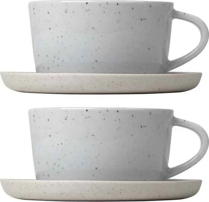 Sablo kaffekopp med fat 2-stk. Cloud