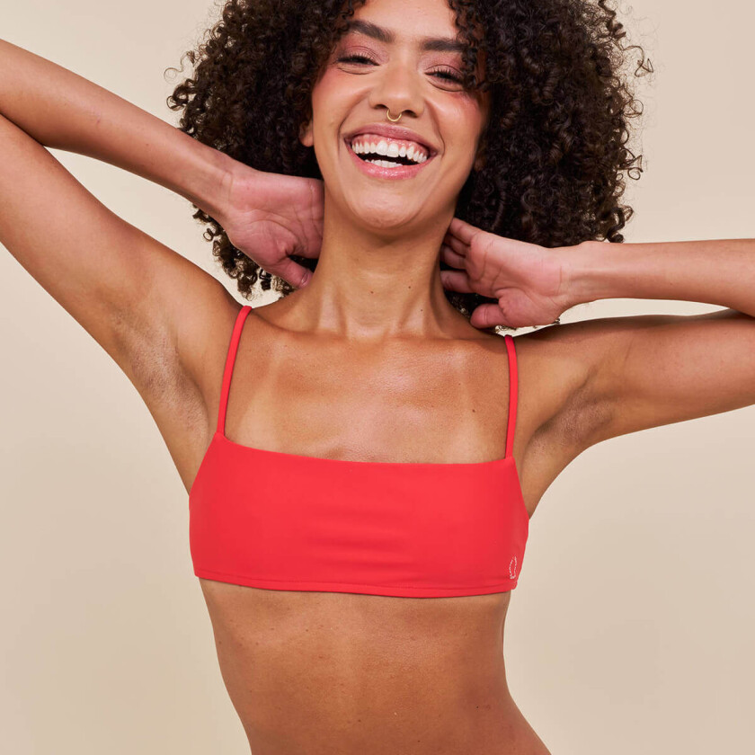 Sanur bikinitopp uten bøyle, rød, Størrelse: XL, Kvinner