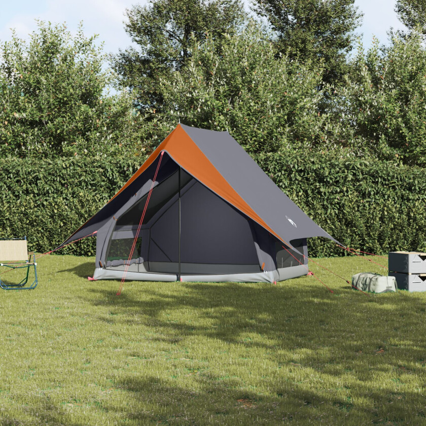 Camping Telt A-Frame 3-Person Grå og Oransje Vanntett