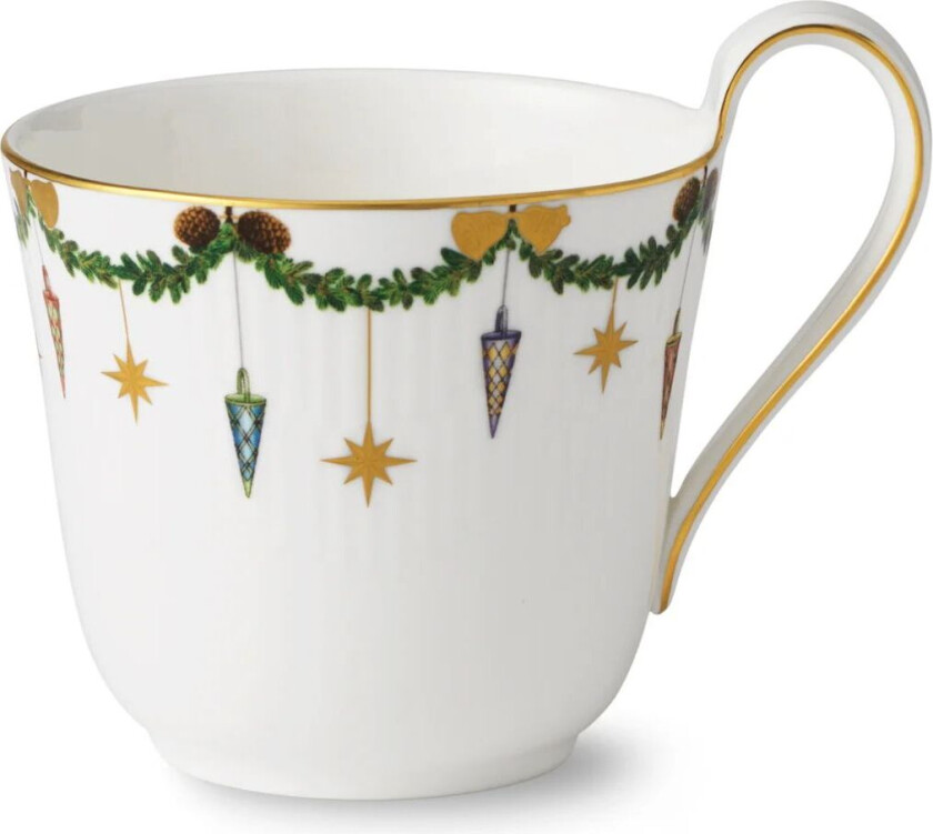 Star Fluted Christmas kopp med høy hank 33 cl