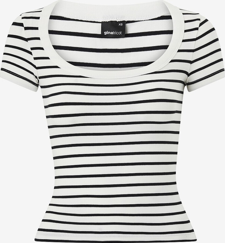 Topp Rib Short Sleeve Top - Flerfarget