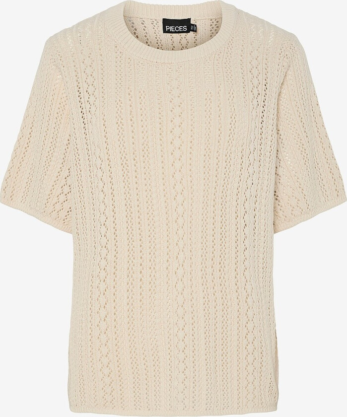 Pullover pcNuka SS O-neck Knit - Beige