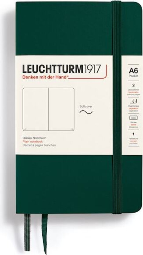Notatbok A6 Soft Ulinjert Forest Green Leuchtturm 1917