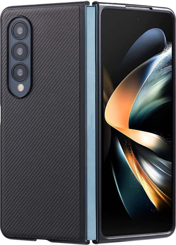 Samsung Galaxy Z Fold4 (5G) Hard Plast Deksel med SKinntekstur - Svart