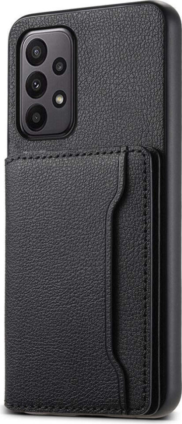 Samsung Galaxy A23 / A23 (5G) Hybrid Deksel i Kunstskinn med Kortholder - Svart