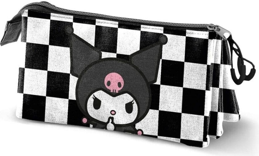 Kuromi Hello Kitty triple pencil case