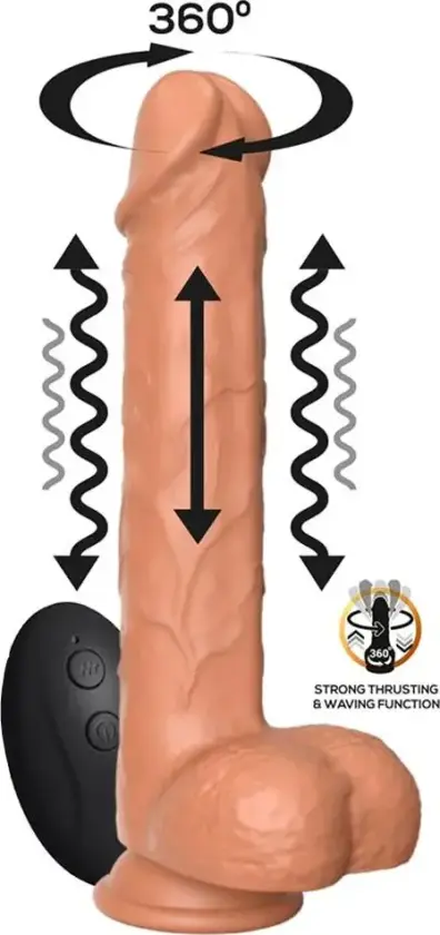 Flavius Dildo With Thrusting, Waving & Vibration 23 cm