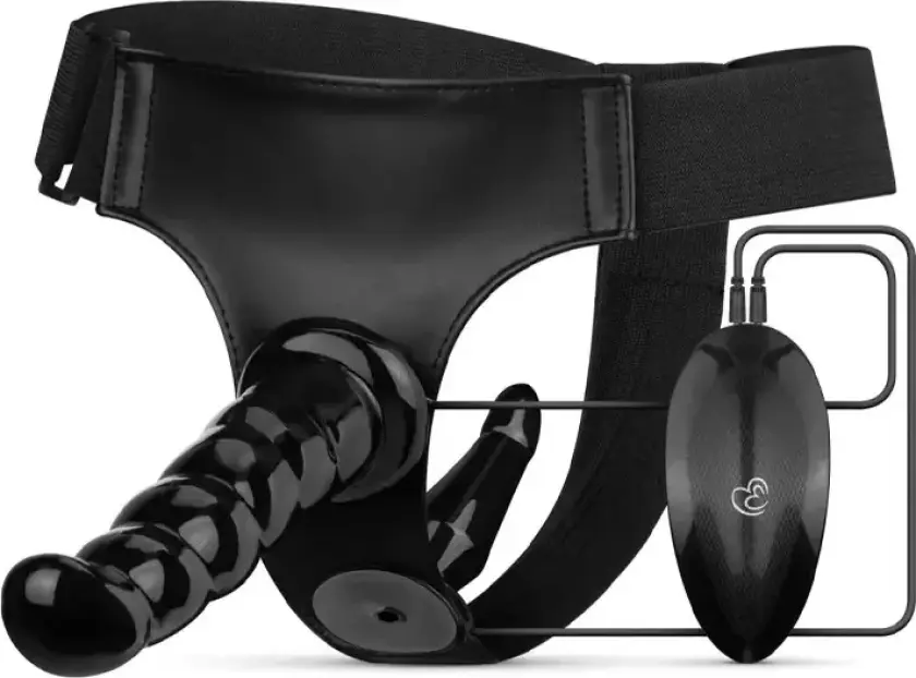 Vibrating Strap-On Set Black