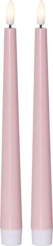 LED Kronelys Rosa - 2-pakning