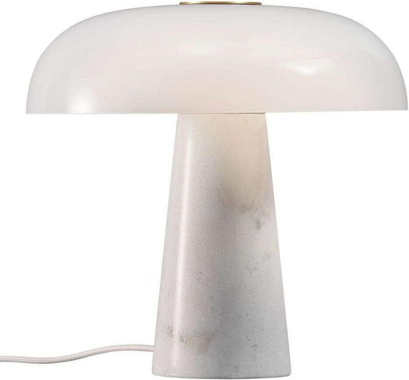 Glossy bordlampe Marmor - Opalhvit