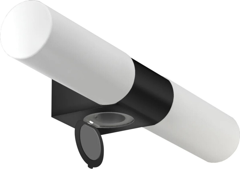 Cosenza dobbel baderomslampe svart/opalhvit